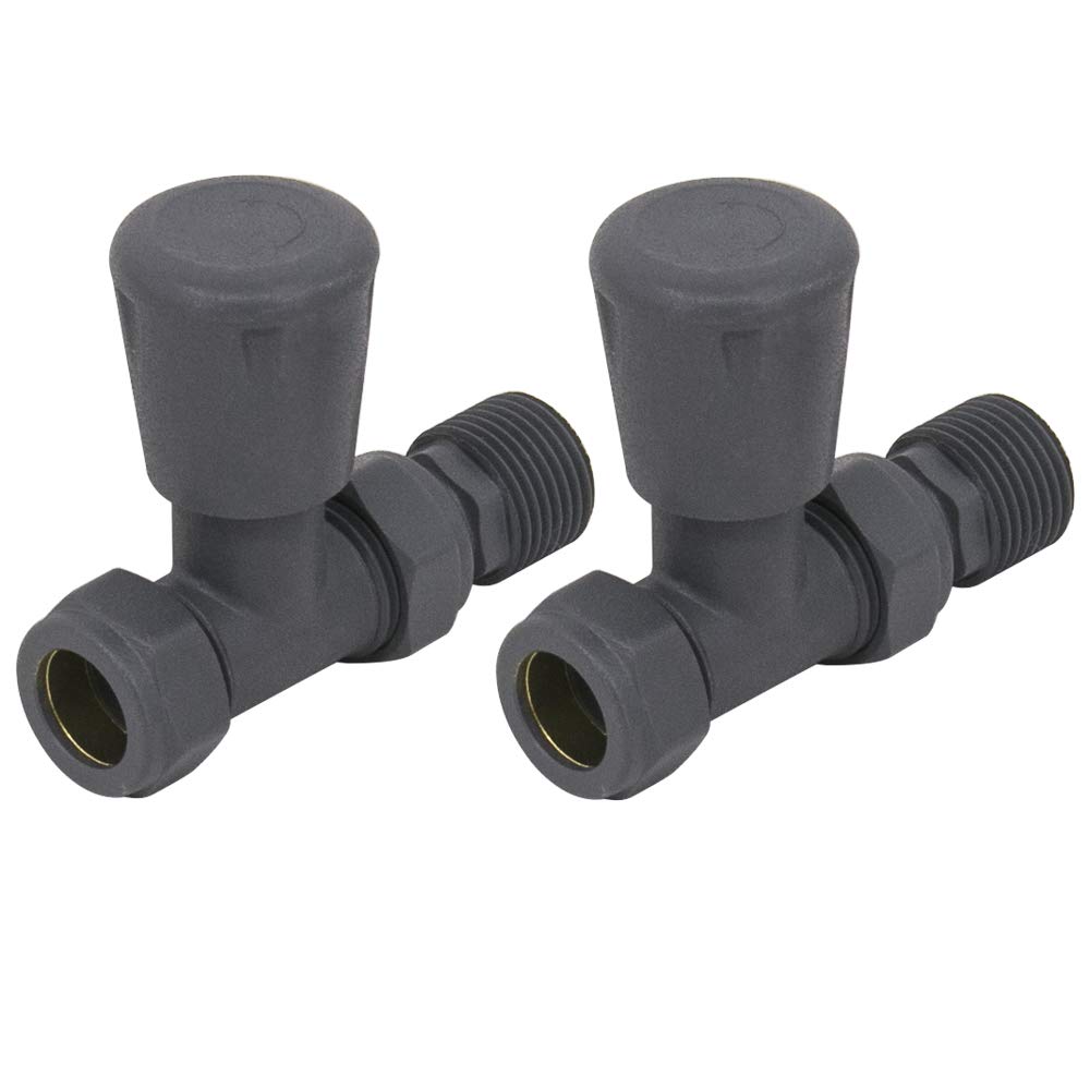 Nrg Straight - Anthracite-3 15Mm Anthracite Straight Radiator Valve Lockshield Valves Central Heating Taps