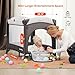 ELEMARA 3 in 1 Wide Baby Bassinet with Ajustable Side,2024 All Mesh Bedside Sleeper with Mattress,Sheet,Storage Pocket,Wheels and Trap,Playpen Travel Crib Bed with Bag