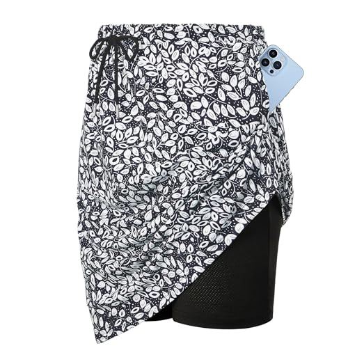 Zando Tennis Skirts for Women with Pockets Athletic Knee Length Golf Casual Skorts Shorts Sports Drawstring Waist Skirt3