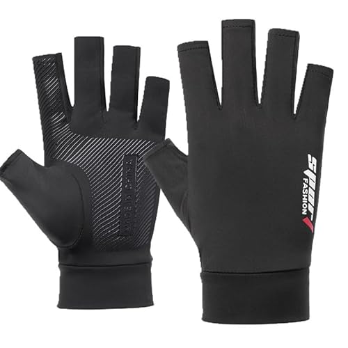 HinyBoeh Men's Summer-Fingerless-Gloves Lightweight Half