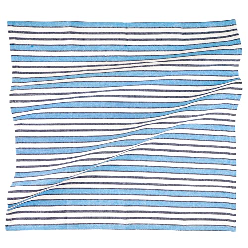 Image of FINGERCRAFT Table Napkins 100% Cotton Yarn Dyed Thick Fabric Cloth Napkins High GSM Napkins 20in x 20in Washable and Reusable for Kitchen Hotels Wedding (Blue White Stripe, Set of 6)