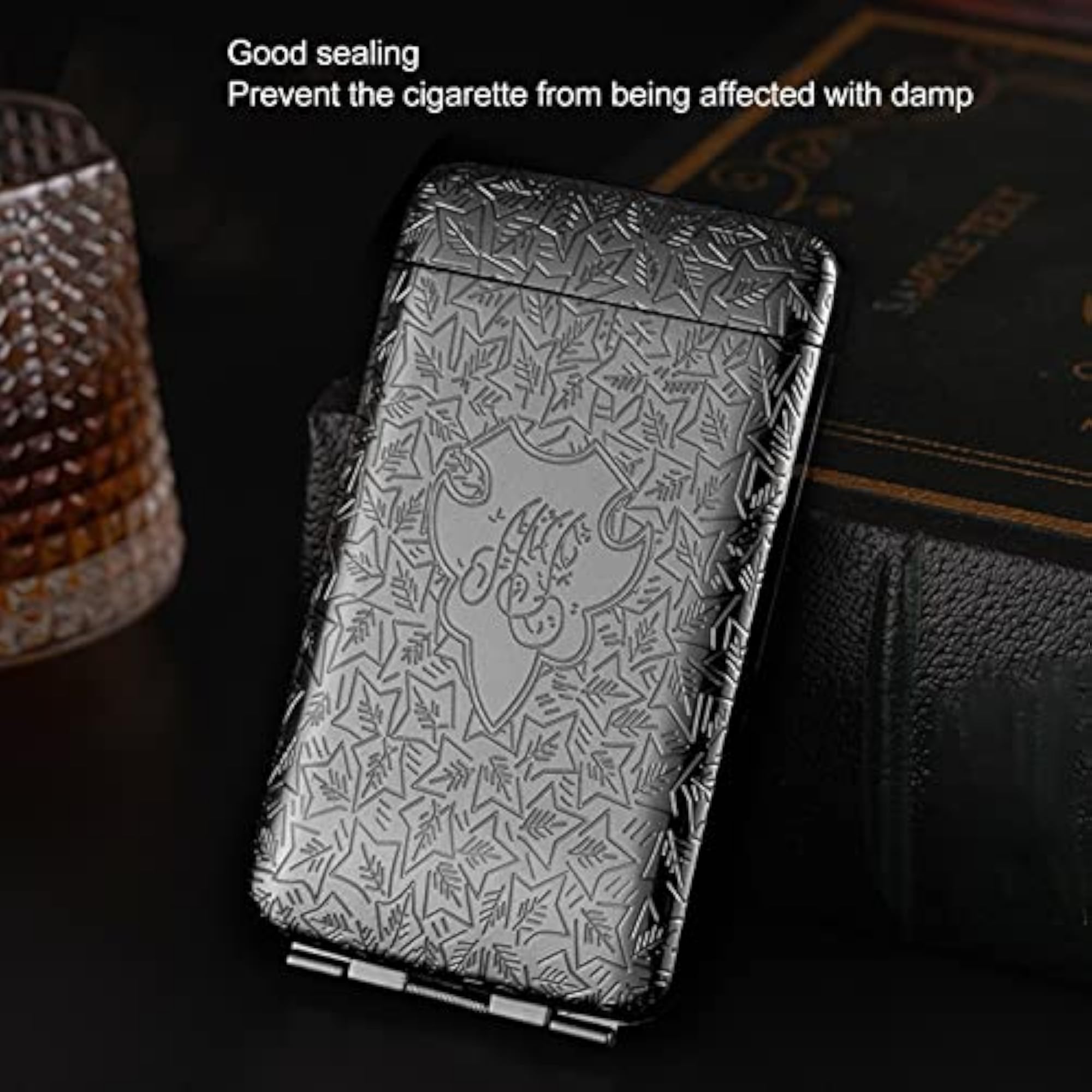 Portable Zinc Alloy Cigarette Storage Box for 20 Fine Cigarettes