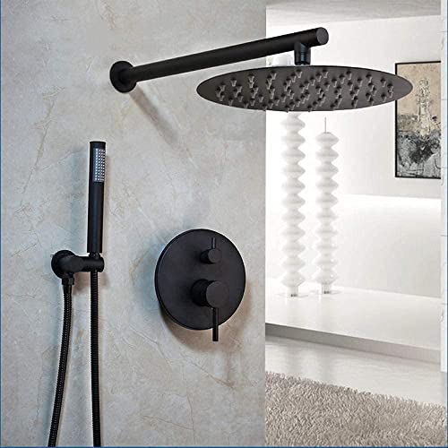 Ensemble de douche noire avec pomme de douche 10 pouces et douchette