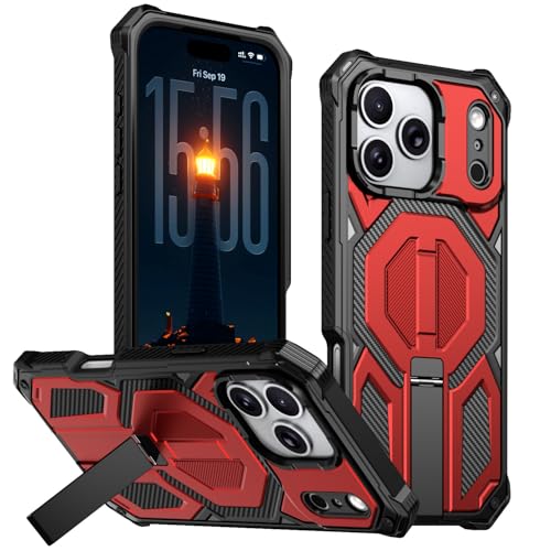 Coque rigide iPhone 16 Pro rouge magnétique protège et maintient
