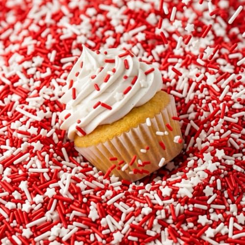 Image of Manvscakes Sprinkles- Edible Cake and Cupcake Sprinkles with Assorted Shapes and Sizes for Parties, Metallic Sprinkle Mix for Cookies, Ice Cream, Cake and Cupcake Decorating