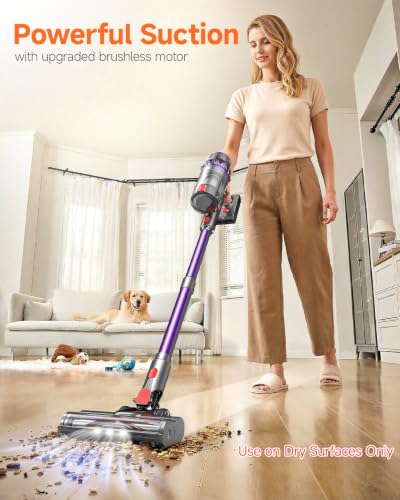 Image of FEPPO 70Mins Powerful Cordless Vacuum Cleaner, Self-Standing Stick Vacuum