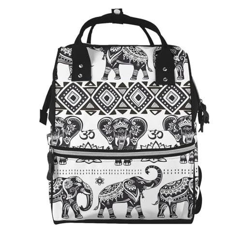 Sac à dos à langer éléphant bohémien pour les sorties en famille avec bébé