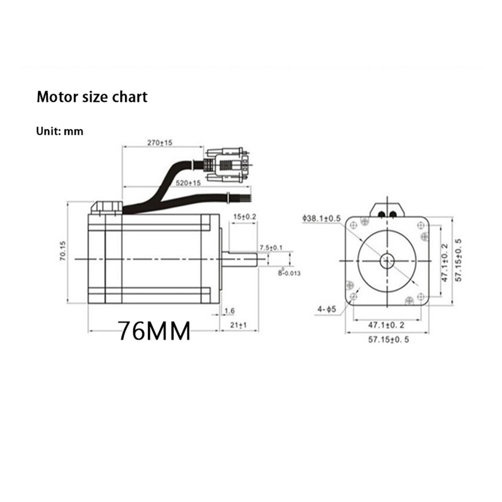 Nema 23 1.2nm Stepper Servo Motor 57HSE1.2N+HBS57 Closed-Loop Step motor/DL57 Step Servo Drive 2 Phase.(Set-2)