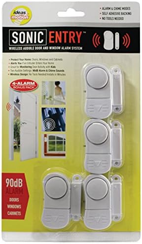 Sonic Entry Mini Magnetic Contact Alarm and Chime, 4-Pack