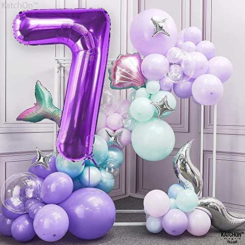 Image of KatchOn, Giant Purpule Number 7 Balloon - 40 Inch, Birthday Decorations