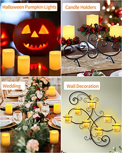 Image of Flameless Votive Candles,2 Inch Battery Operated Candles,24 pcs Last 6Days Longer Flickering LED Electric Fake Candle Bulk for Halloween,Party,Christmas,Wedding Proposal Decorations,Warm White