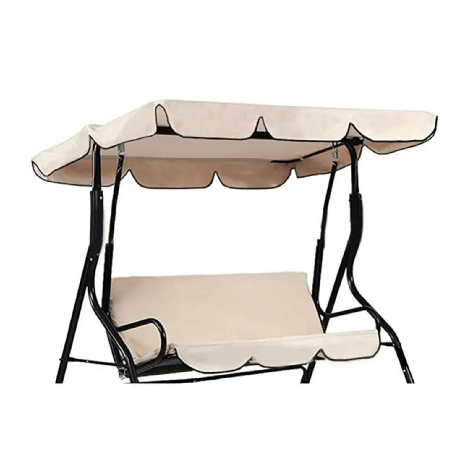 Copri Dondolo Tenda Parasole Impermeabile a 3 posti, Tenda da Campeggio, Sostituzione del Tetto, Articoli da Giardino, Tessuto Parasole Altalena da Giardino(Black M)