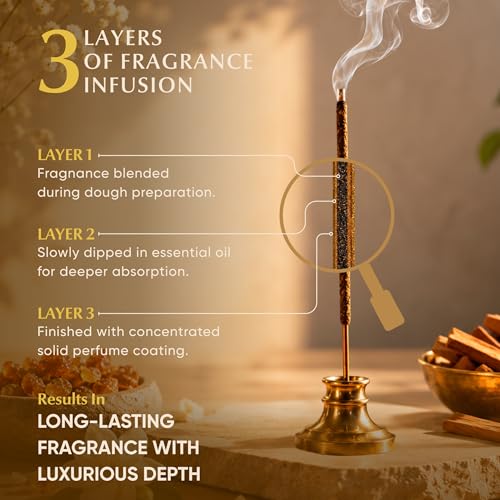 Image of Sai Darshan Handcrafted Incense- 30 Agarbatti Stick | 1 Hr Burning Time, 2+ Hr Retention | Shirdi Inspired Sacred Fragrance, Low Smoke | Free Agarbatti Holder | Incense Sticks for Home
