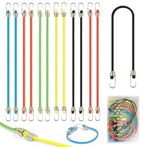 Dosakeiko T-Bungee Cords-1 Bungee-Seile 12er-Set