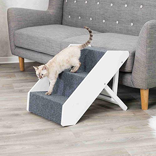 TRIXIE Möbel-Treppe für Hunde - dreifach-verstellbar - zusammenklappbar - für drinnen - hilft Hunden z.B. auf Betten und Sofas - bis 40 kg - 39488