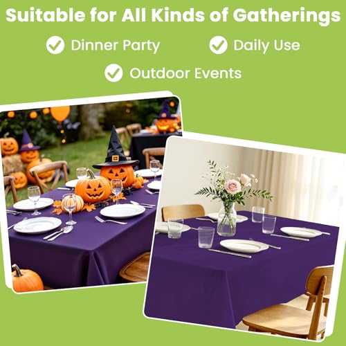 Image of Mulbozy 4 Pcs Purple Plastic Table Cloth Disposable, 54 x108 Inch
