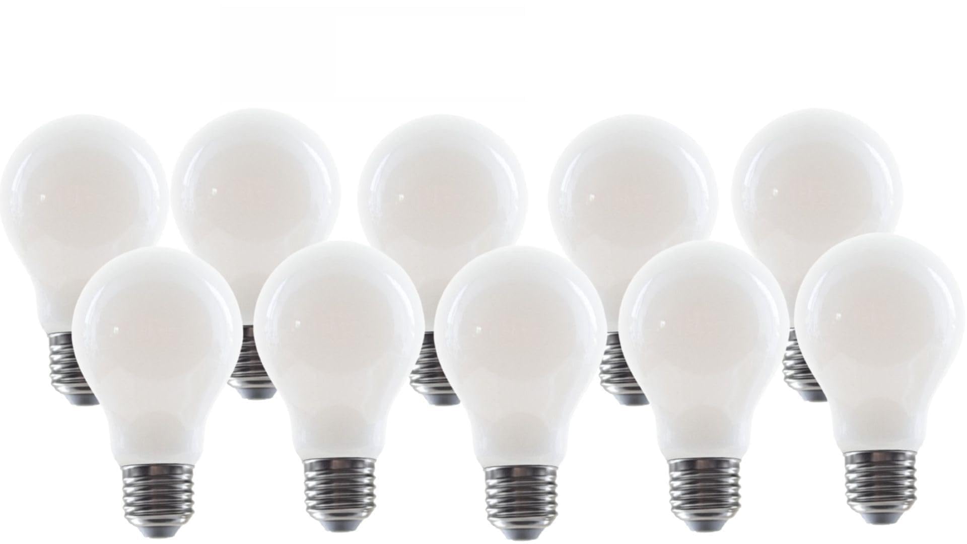 SILVER ELECTRONICS Pack x10 Bombilla LED Estándar A60 filamento Crystal Frost A Class E27 1055lm 5W 6000K 300º 30.000h
