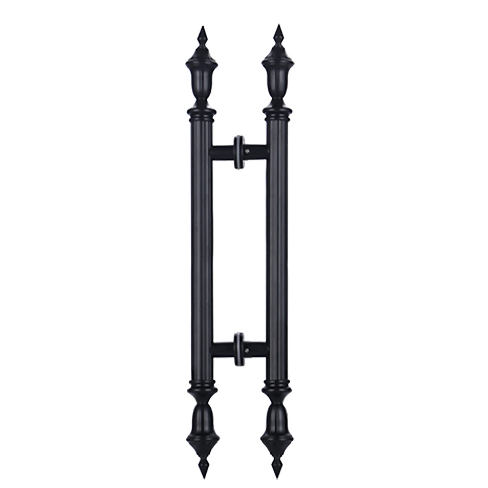 BHGFYXBS Antique Rose Gold Double Sided Glass Door Handles Kit Rustic Ornate Push Pull Hardware,Black-80Cm/31.5In,Black-80Cm/31.5In