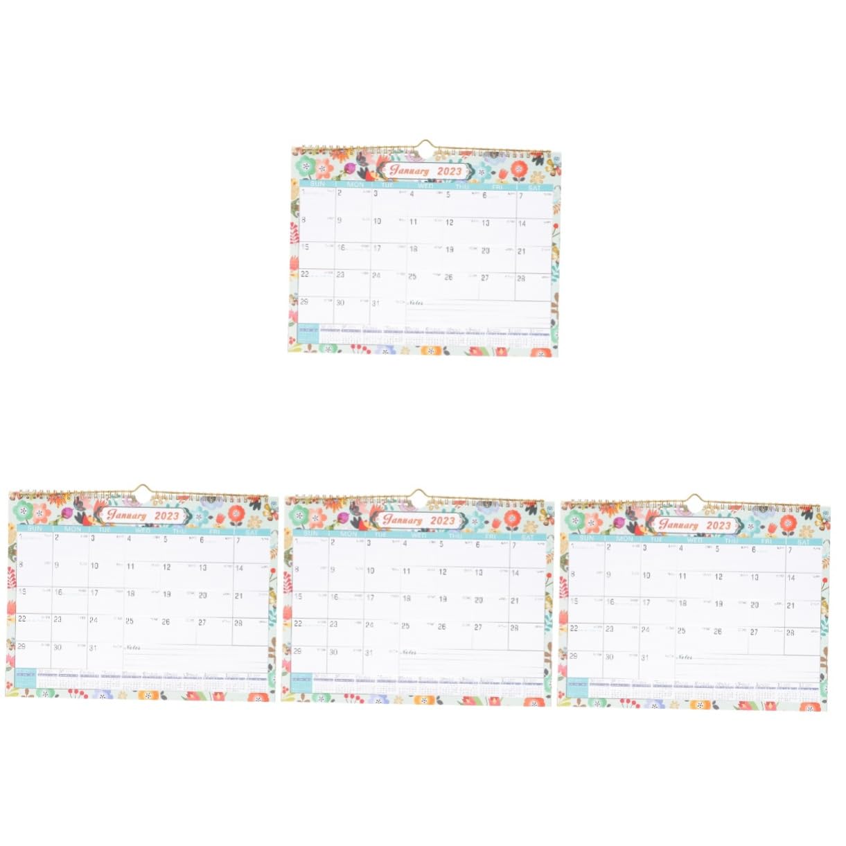 Tofficu 4piezas Calendario De Pared Colgante Inglés Calendario Mensual Diseño Minimalista y Floral Para Oficina y Hogar Uso Diario y Planificación Familiar