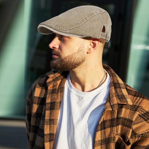 Image of 3Pcs Men's Newsboy Caps Cotton Cooling Hat Adjustable Flat Cap for Men
