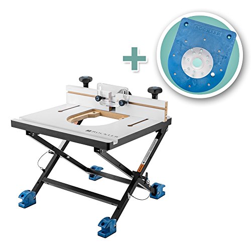 Rockler Convertible Benchtop Router Table with Insert Plate Kit for Compact Routers