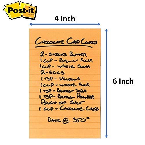 Image of 3M Post-it Super Sticky Lined Notes 4 Pads x 45 Sheets | 4 inch x 6 inch & Post-it Super Sticky Notes, 2X Sticking Power, 4 Pads /Pack, 45 Sheets /Pad