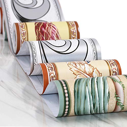 Elegant Peel Stick Red Floral Wallpaper Border Self Adhesive Molding Home Ceiling Decorative Border Sticker For Bathroom Living Room Kitchen 4Inch By 32.8Ft #TOP3