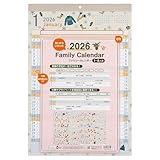 【2026年度版 カレンダー】 ナカバヤシ FSC-MX／壁掛けカレンダー2026ファミリー／A3ノビ COC-CLH-A3NF-26