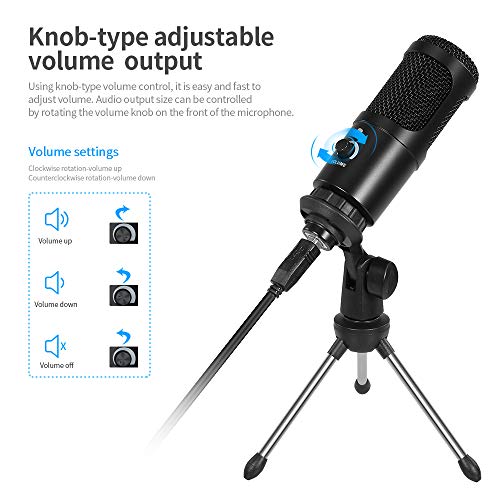 Microfone, Andoer Microfone de estúdio profissional USB de gravação de condensador de metal com micr