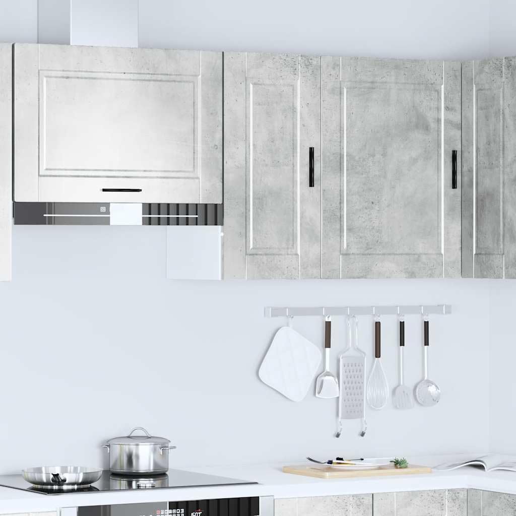 Armoire Murale de Cuisine Porto Gris béton en Bois d'ingénierie 30x31x60 cm avec Porte et étagère pour Rangement Vaisselle et épices, Meuble Pratique pour Salon et Salle à Manger
