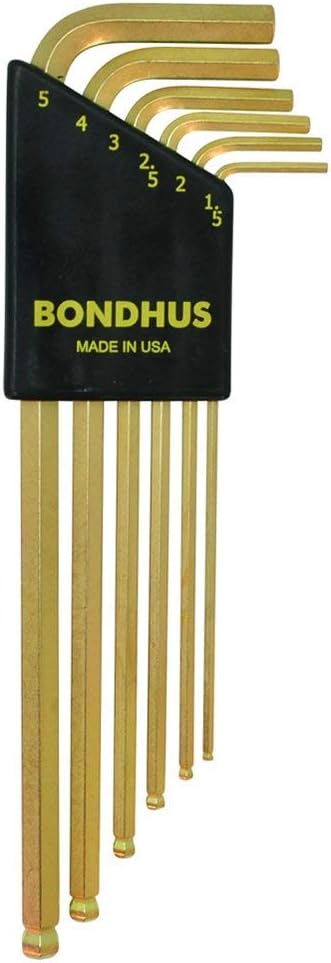 Set 6 GoldGuard Plated Ball End L-Wrenches 1.5-5mm