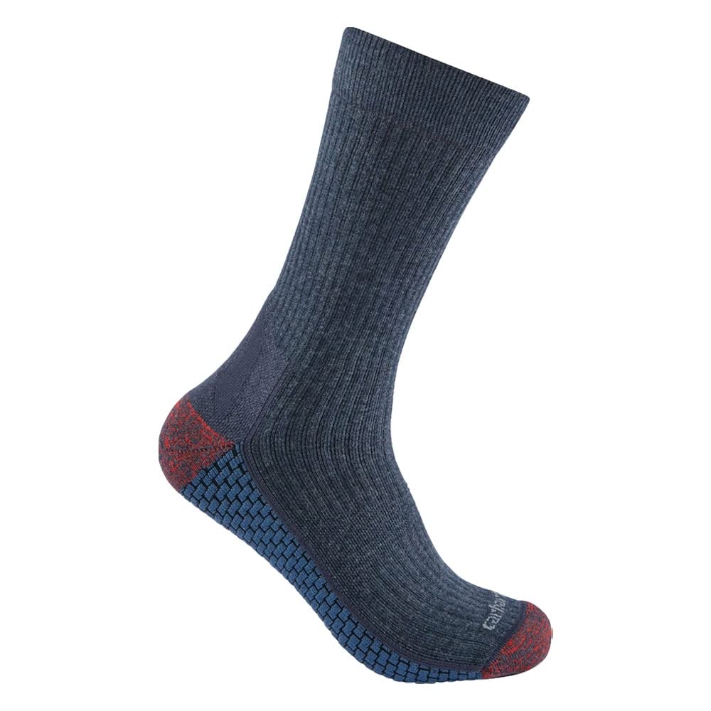 Carhartt Men's Navy Heather Force Grid Midweight Crew Sock, Medium