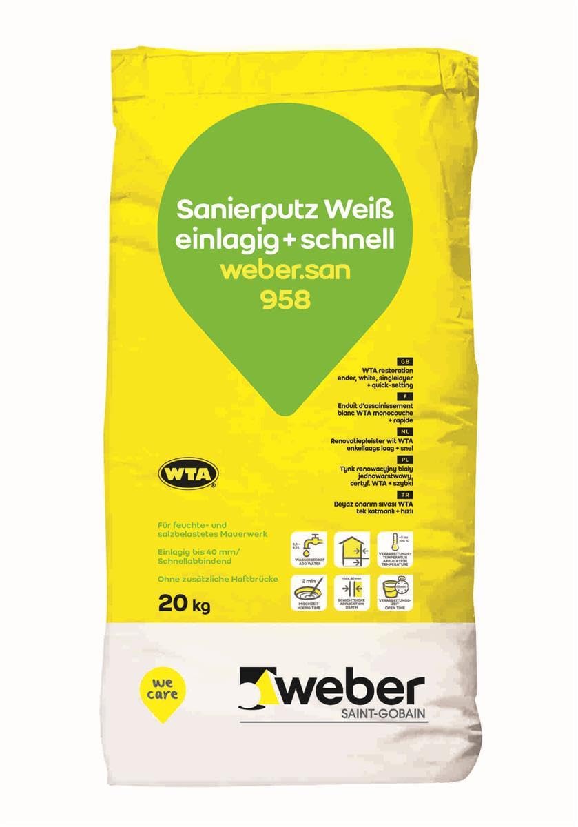 weber.san 958 Sanierputz weiß 20kg einlagig und schnell (1)