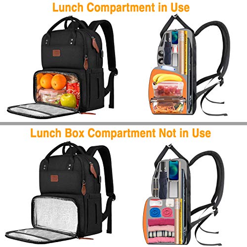 Lunch-Backpack-for-Women-Insulated-Cooler-Backpacks-with-USB-Port-156-inch-College-School-Laptop-Bookbag-Reusable-Water-Resistant-Tote-Food-Bag-for-Work-Beach-Camping-Picnics-Hiking-Womens-Gift
