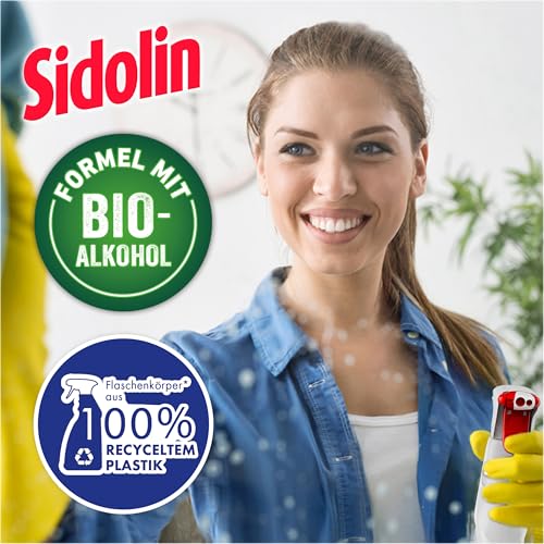 Sidolin Streifenfrei All in 1 Cristal (500 ml), Glasreiniger verleiht Sauberkeit, Glanz & Schutz, Fensterreiniger mit Bio-Alkohol, Flasche aus 100% recyceltem Plastik 6