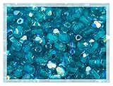 100pcs sfaccettato fuoco lucido pressato ceca perle di vetro 4mm, aqua blu ab 60150-27801