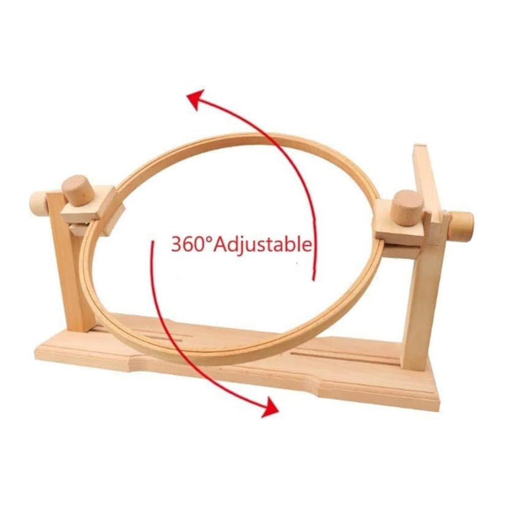 Supporto per Telaio da Ricamo Regolabile, Supporto per Ricamo Girevole Crossstitch Supplies con 3 Telai da Ricamo