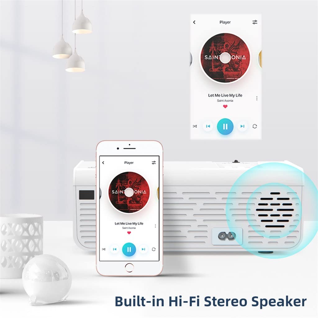 Mini Proiettore T4 da 3600 Lumen, Supporta Un Proiettore LED Full HD 1080P, Grande Schermo, Proiettore Video Intelligente per Home Theater Portatile,