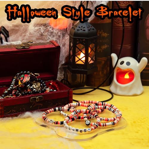 Image of Halloween Bracelet, Adjustable Halloween Jewelry for Women Man with Charms Ghost Spider
