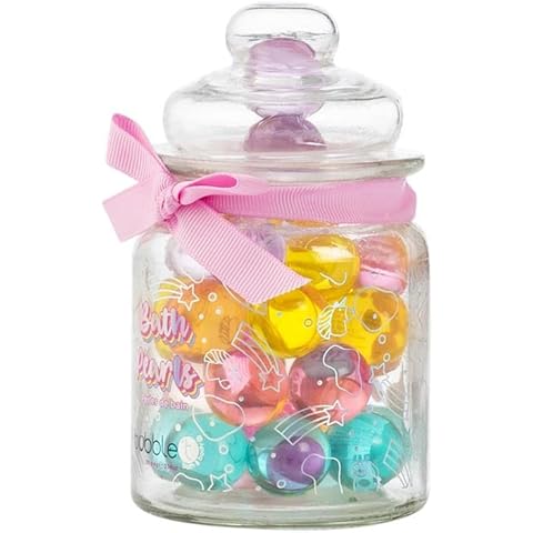 Bubble T Cosmetics Jar of Bath Pearls to Cleanse and Nourish The Skin, Drop into Hot Water to Release Essential Oils, 30 x 4g Cover