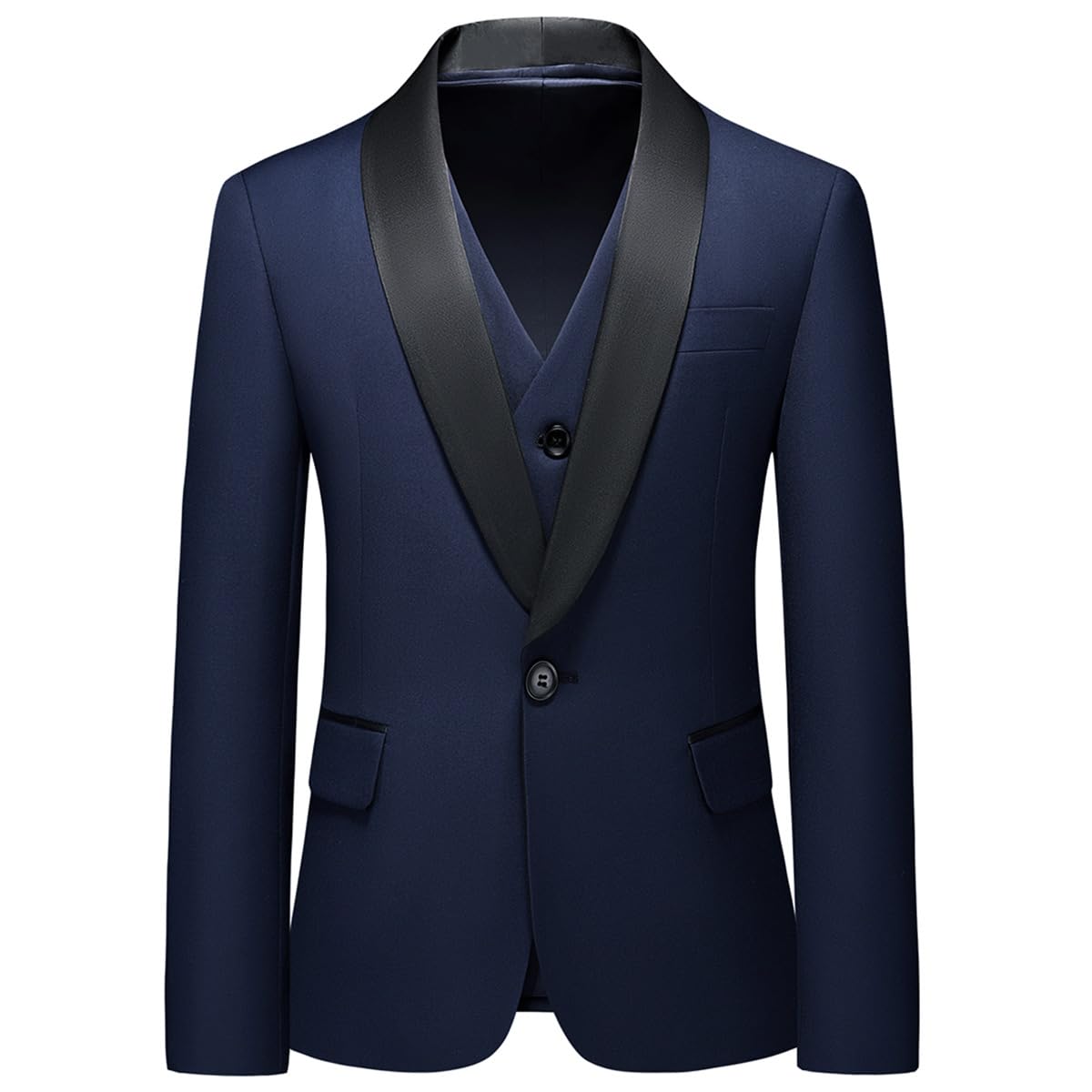 KUDORO Jungen Anzug 3 Teilig Klassisch Slim Fit Blazer Weste Hose