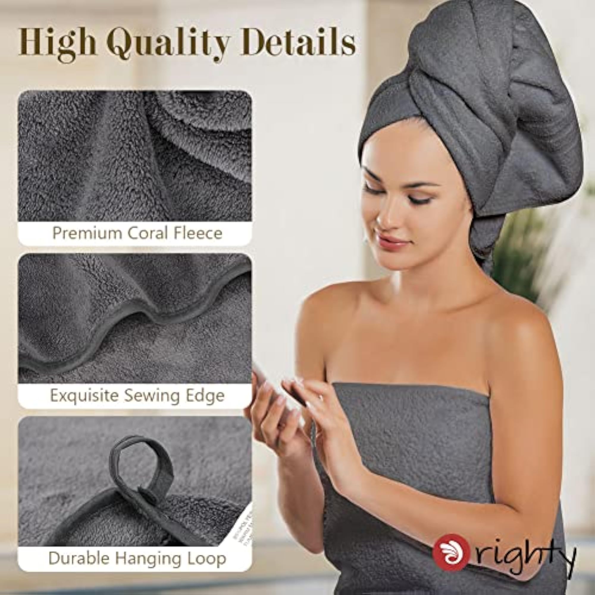Bath Towel Set Pack of 4, Soft Feel Microfiber Towels