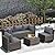 Vicluke 6 Pieces Patio Furniture Sets Outdoor Sectional Sofa Set Rattan Daybed with Retractable Canopy, Adjustable Backrest, Storable Tea Table Rectangle Sunbed for Backyard Garden Poolside(Grey)