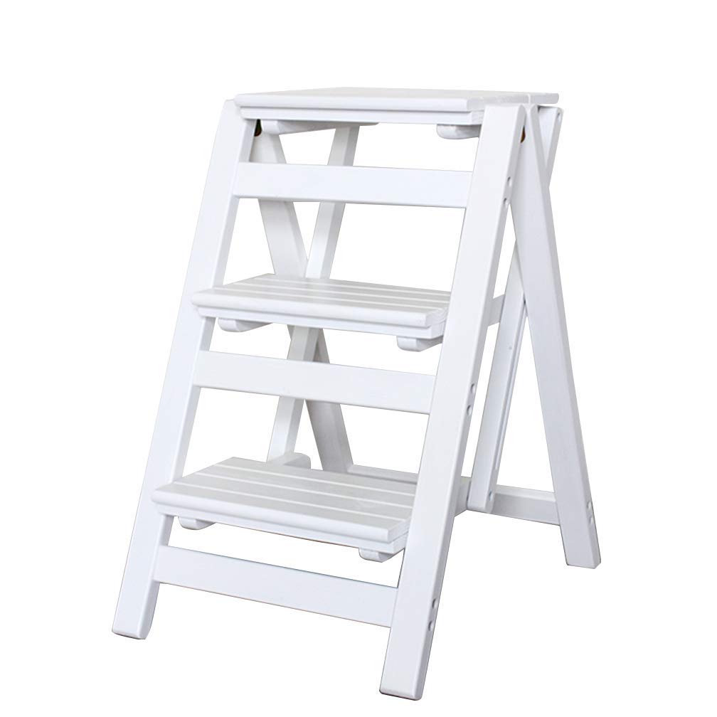 Escabeau pliable 3 marches en bois pour adulte charge 200 kg