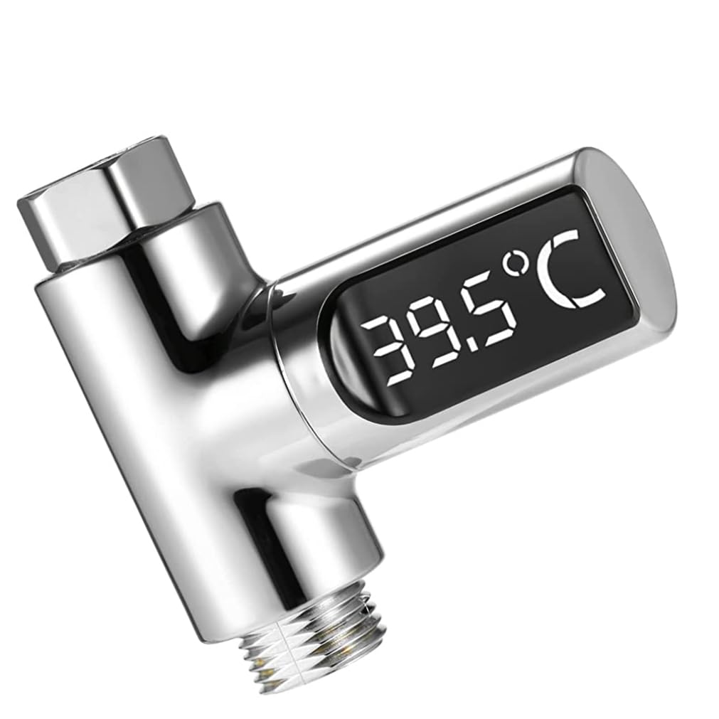 Lcarege Digital Shower Thermometer 5~85°C Digital Thermometer, with 360° Rotating LED Water Meter Shower Water for Elderly Children