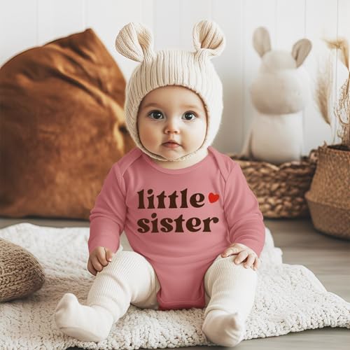 Little Sister Bodysuit Infant Baby Girls Romper Newborn Onesie Sibling Outfits Long Sleeve One Piece Fall Clothes2