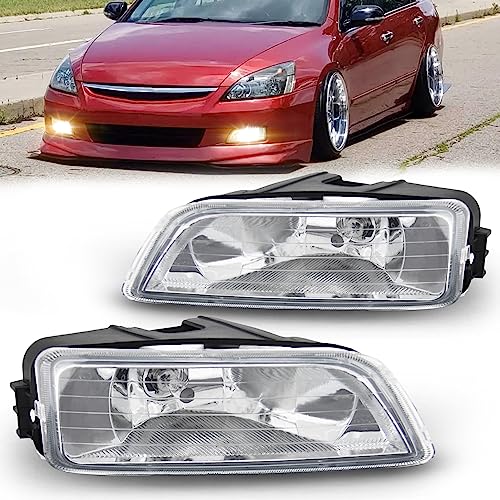 RAPOOSANS Driving Fog Lights Lamps Assembly for 2003-2007 Honda Accord Fog Light Replacement with H11 Bulbs & Switch and Wiring Kit