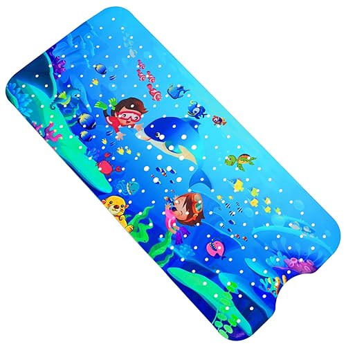 Baby Bath Mat Non Slip Anti Mould, Anti Slip Cartoon Shower Mat for Kids, Bath Mats for Inside Outside of Bath Tub and Bathroom, Rubber Bathtub Matt for Toddler Elderly Washable, Long 40 * 100cm