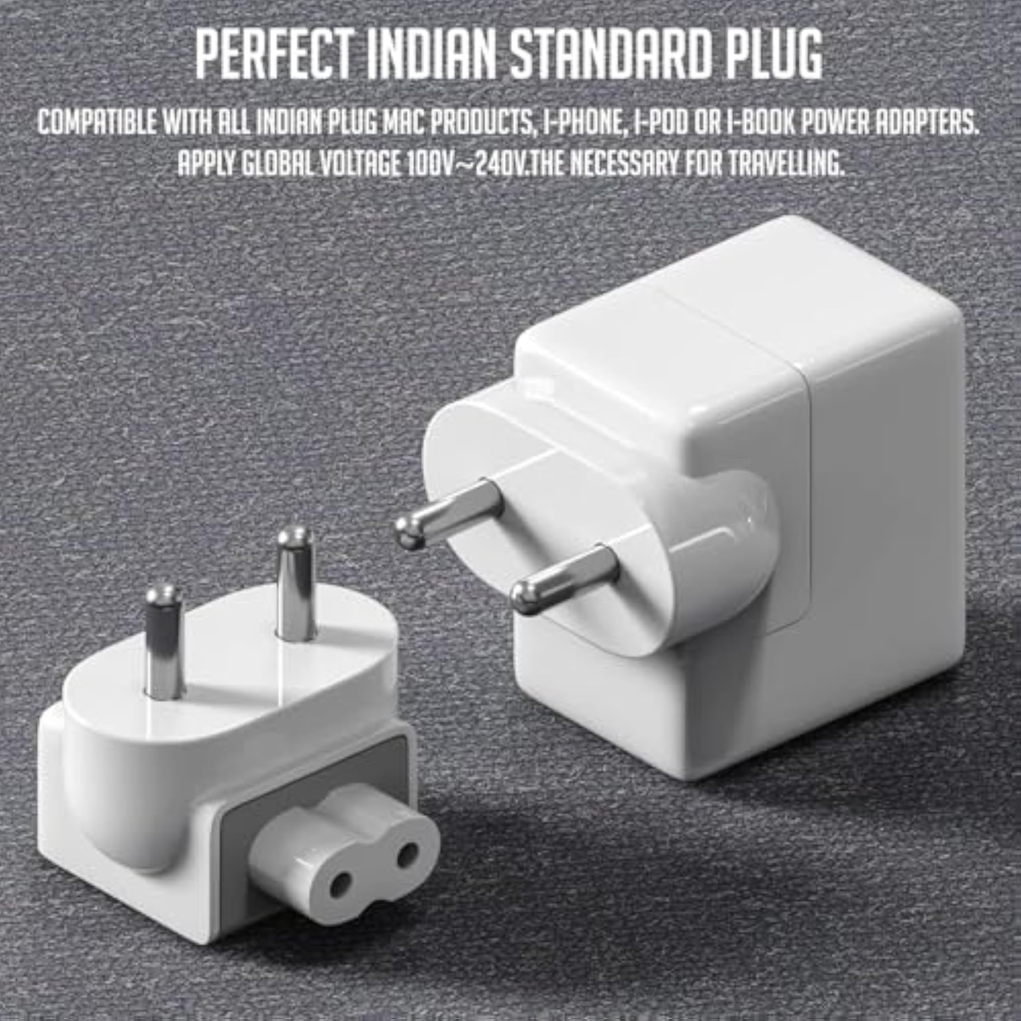 AC Plug Adapter with Fuse for MacBook Pro & iPad