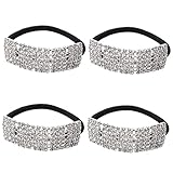 BESTYASH Lazo Elástico Cabello Cristales Artificiales 4 Piezas Accesorios de Pelo para Niñas y Mujeres en Eventos Obsequios